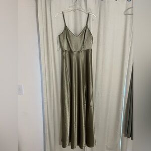 Birdy grey Jay Dress in shiny satin Moss Green size small. Brand new with tags